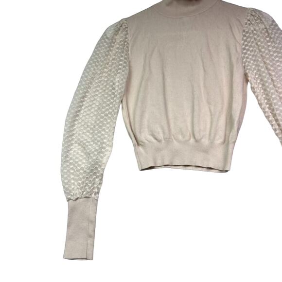 Zara Sweater Womens Small IVory Long Sleeve Turtleneck Knit - Picture 3 of 9